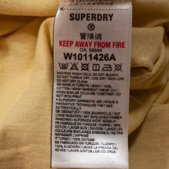 NEW Superdry Tonal Rainbow Core T Shirt Womens Small S 6 Yellow Relaxed Tee H03X - Picture 6 of 6
